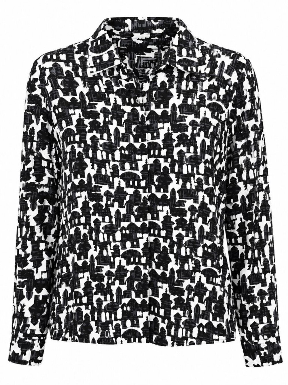 RAOUL Black & White Silk Blouse – US 4 / UK 8